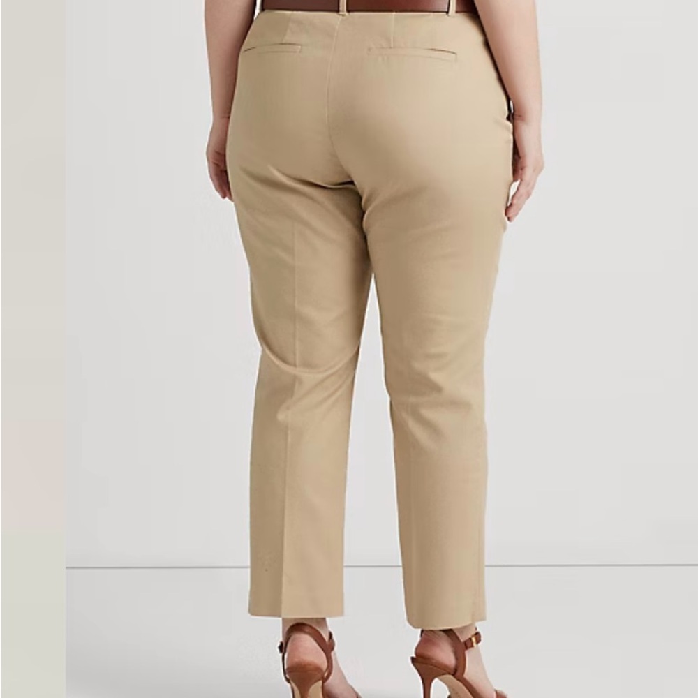 Ralph Lauren Double -Faced Stretch Cotton Pant in Birch Tan Size 16W - Picture 3 of 12